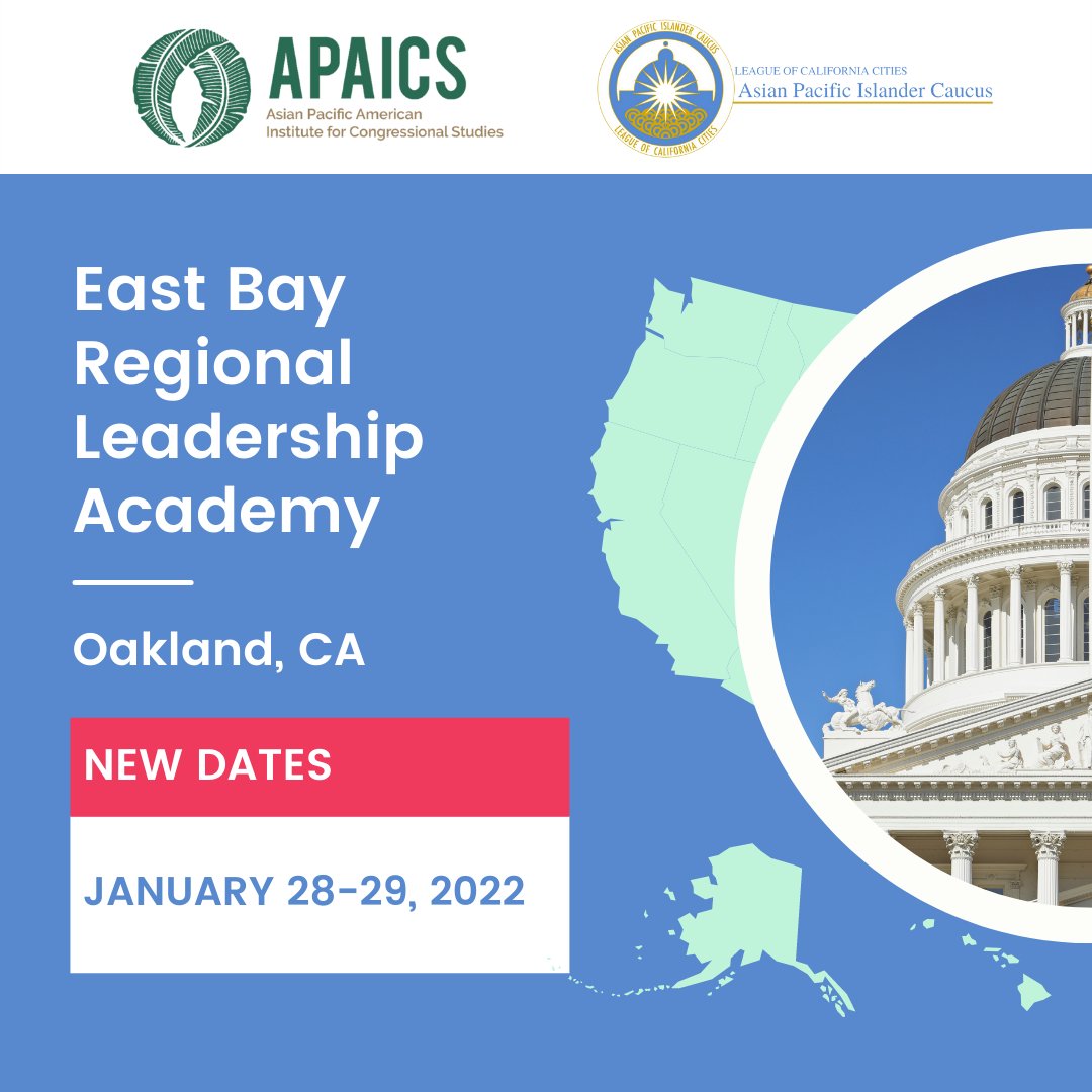 APAICS's tweet photo. Current and Future Leaders: Mark Your Calendars! ✅
East Bay Regional Leadership Academy has a new date:
January 28-29, 2022
Oakland, CA
APPLY HERE:
https://t.co/LUmPwZVAb7 https://t.co/P4s9ZZq9of