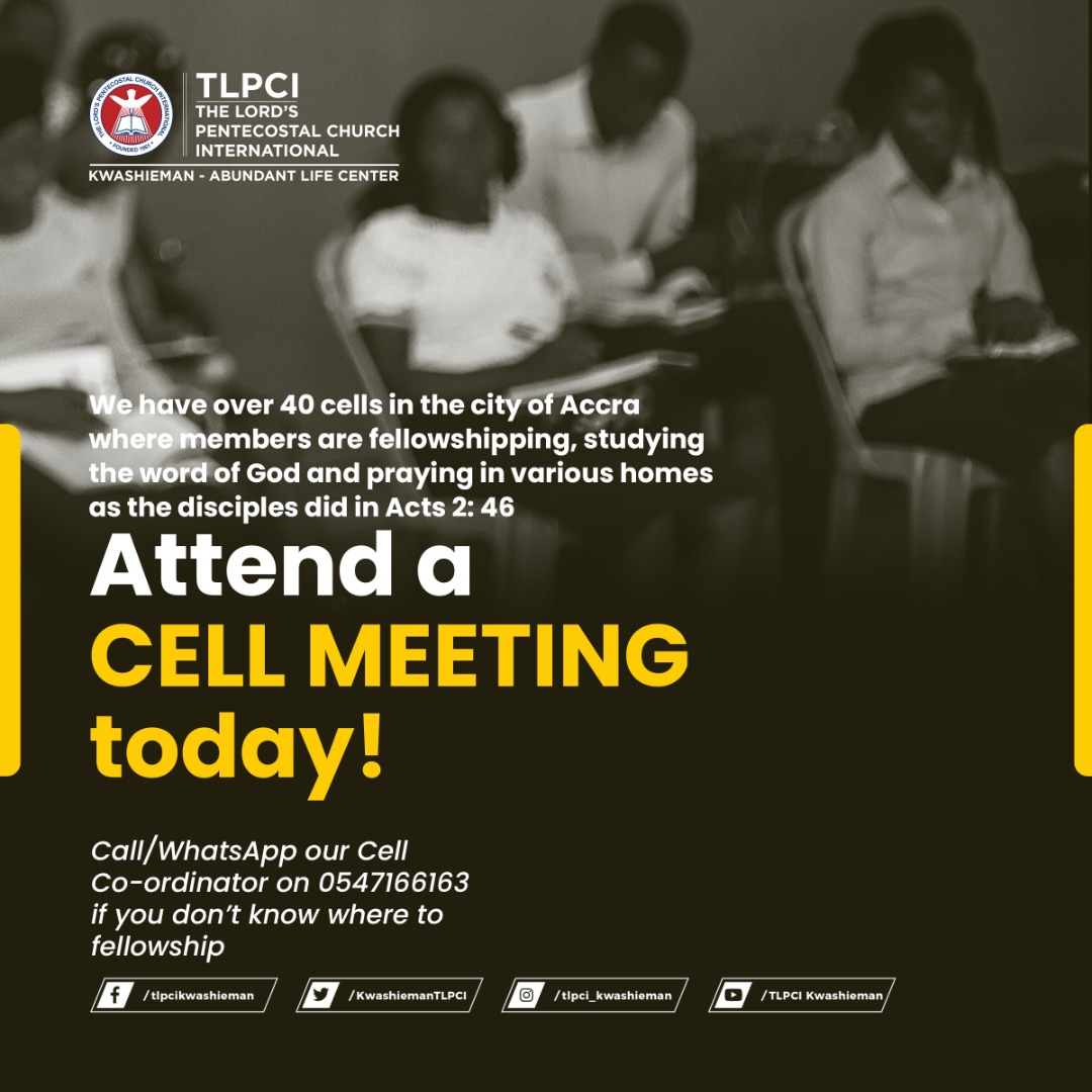 KwashiemanTLPCI's tweet photo. FELLOWSHIP is a habit. We go again this week. Join the brethren in various homes across the city for home cell meeting.

#TLPCIKwashieman
#TLPCIGatherings https://t.co/0oxw1UDGej