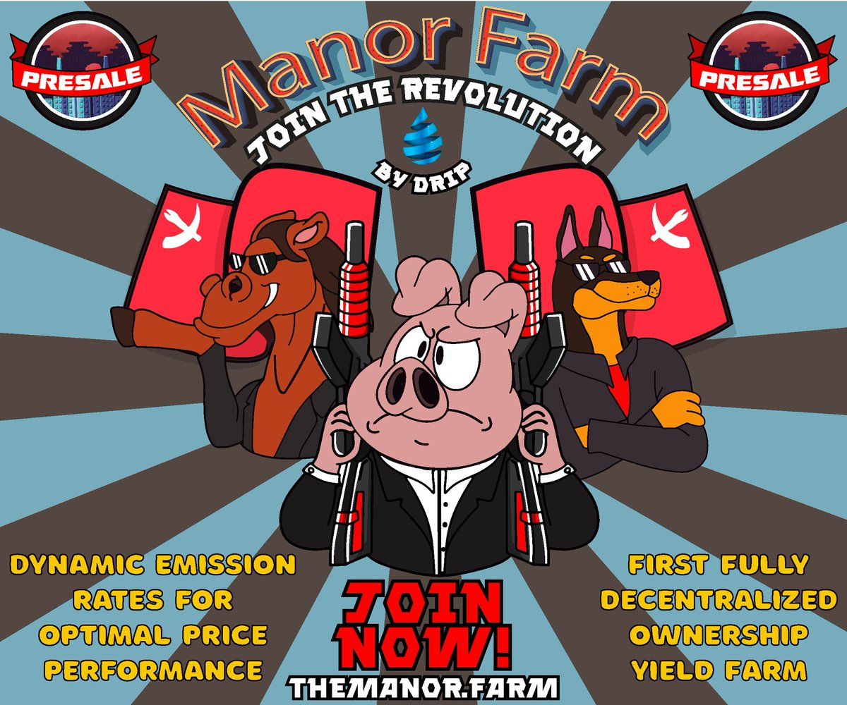 PulseCryptoz's tweet photo. @DRIPcommunity join the revolution at Manor Farm. Totally new farming concept: WE OWN THE FARM!#ManorFarm  #DeFi #BSC @cz_binance

https://t.co/MBQ3LJeeWW
https://t.co/ubuff4dnul

https://t.co/hJQ3iBcGxN https://t.co/yBtstUGR5j https://t.co/Mesoum8hi5