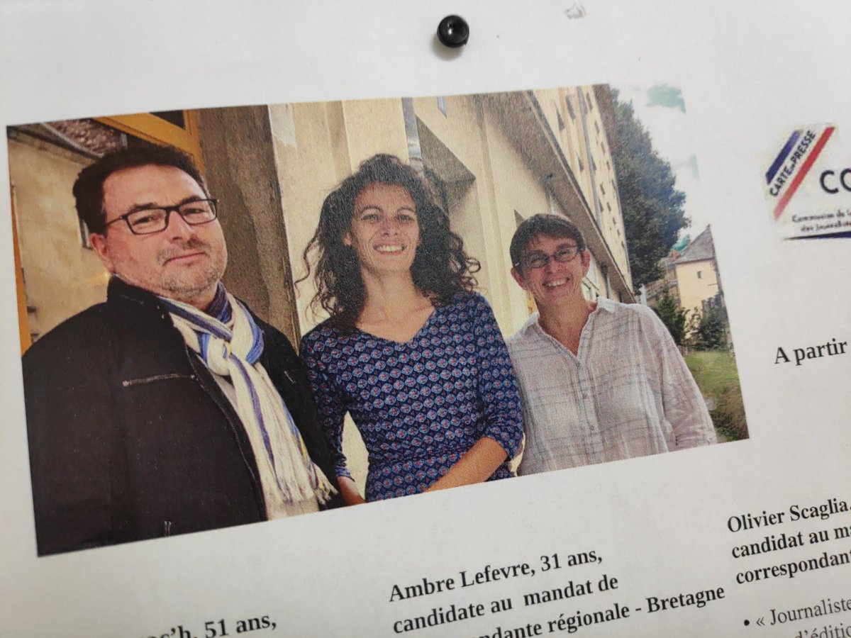 Félicitations aux élus SNJ plébiscités par les électeurs à la Commission de la carte de presse. Et particulièrement à la team du Télégramme <a href="/CatherineLozach/">Catherine Lozac'h</a>  à la commission supérieure et <a href="/OlivierScaglia/">Olivier SCAGLIA</a> comme correspondant régional