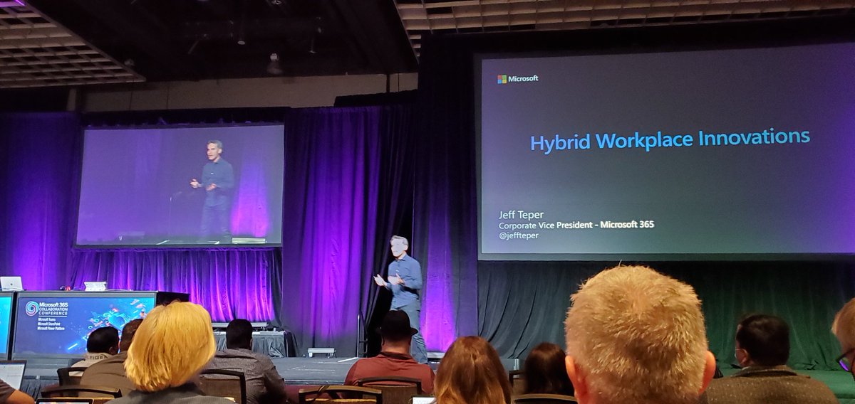 We're in-person!! <a href="/jeffteper/">Jeff Teper</a> <a href="/M365CONF/">The Microsoft 365 Community Conference</a> #keynote 
Excited to be back.