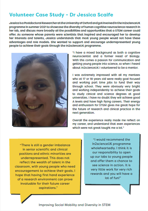 Proud to be featured as a case study by <a href="/in2scienceUK/">In2scienceUK</a>  promoting social mobility and diversity in #STEM
