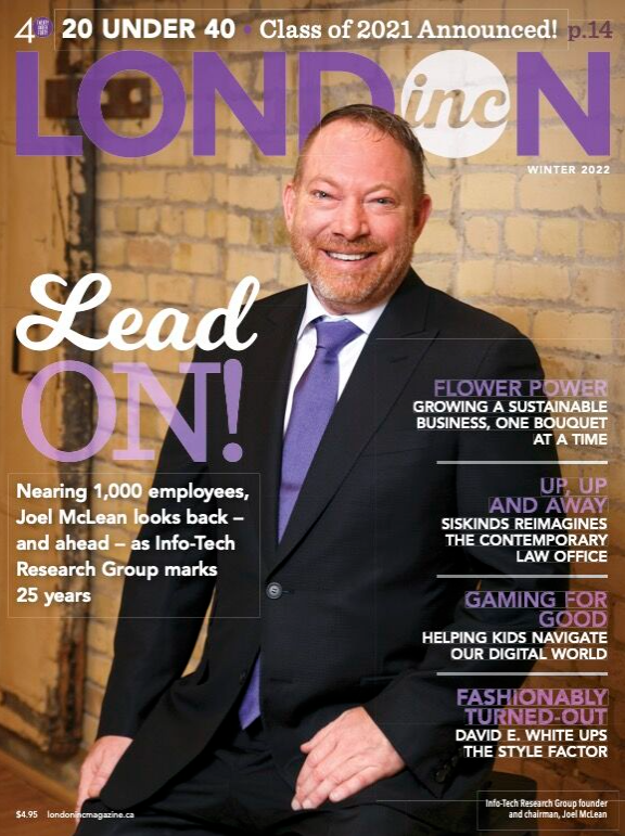 infotechRG's tweet photo. Honored to be featured in @LdnIncMag’s December 2021 issue with our founder, Joel McLean, on the cover. 

A big thank you to our members and team for being a part of the ITRG journey!

Please read the full feature here: https://t.co/j0GtOgtPI1

#ITRGLife #LdnOnt #LondonTechJobs https://t.co/E2nUfeLwAg