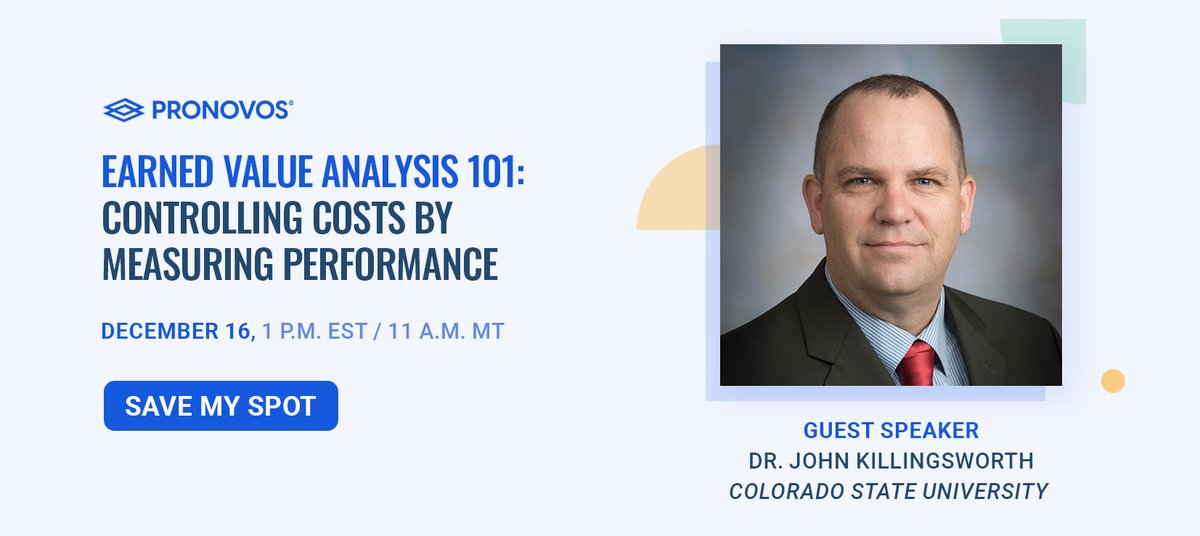 pronovos's tweet photo. Contractors that utilize Earned Value Analysis (EVA) can measure #performance to discover cost and time saving benefits that will set them up for future #success. Learn the basics and benefits on December 16th.

Register here: https://t.co/JpmXA6NUhF https://t.co/sPt2pQhmXS