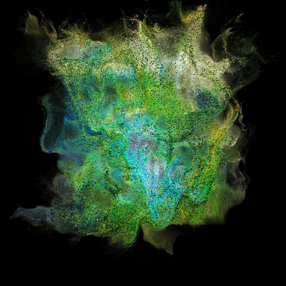 oma_eth's tweet photo. Ephemeral Aspects – AI Data Painting #03_10

200k+ satellite images trained with GAN algorithms and out image simulated with 2,000,000 real-time particles. 

Resolution: 5000 x 5000 px
Comes with museum-grade framed print.

#generativeart #generativenft #generarive #datanft https://t.co/Ed0chn9Xbl