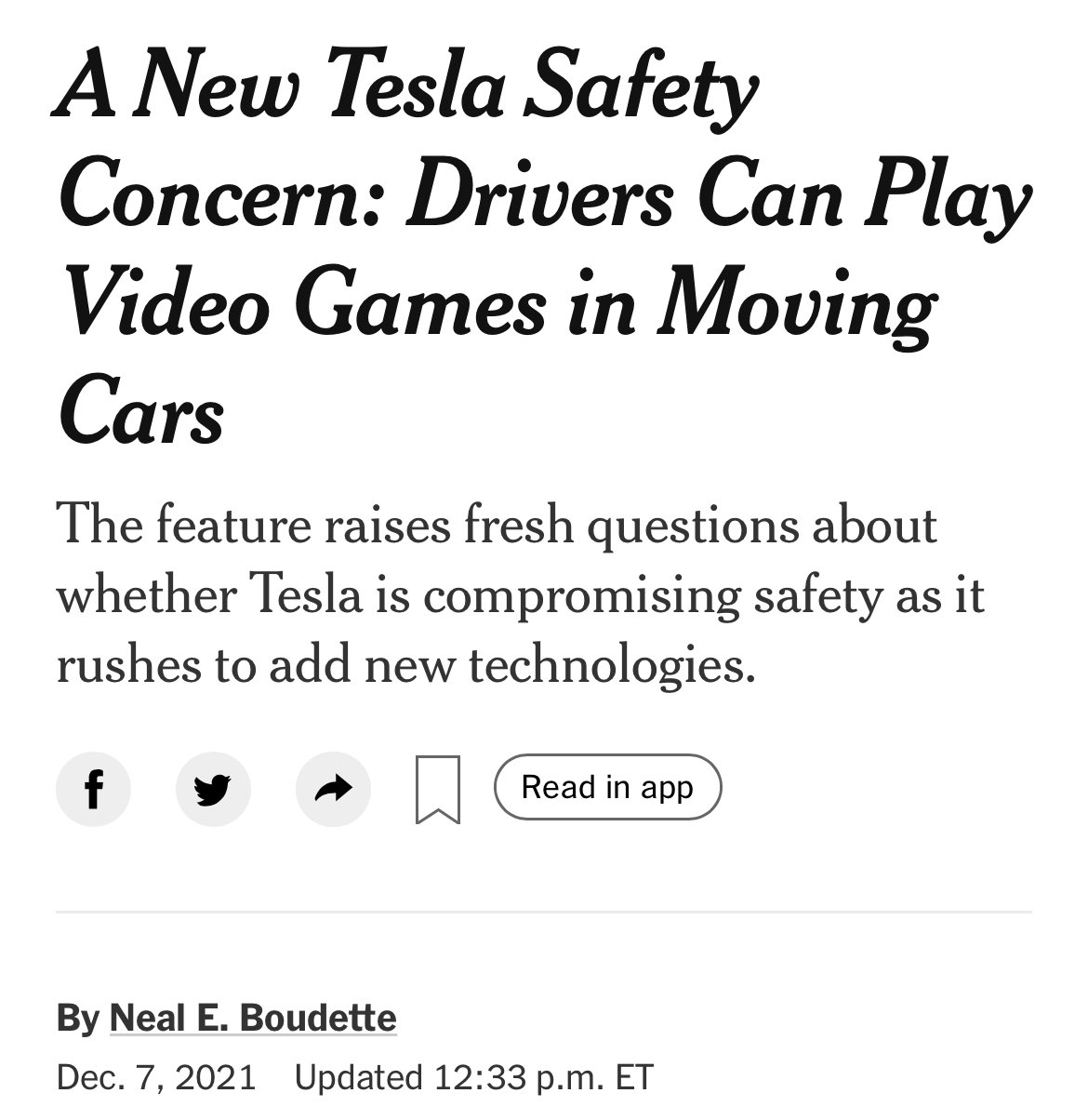 A New Tesla Safety Concern: Drivers Can Play Video Games in Moving