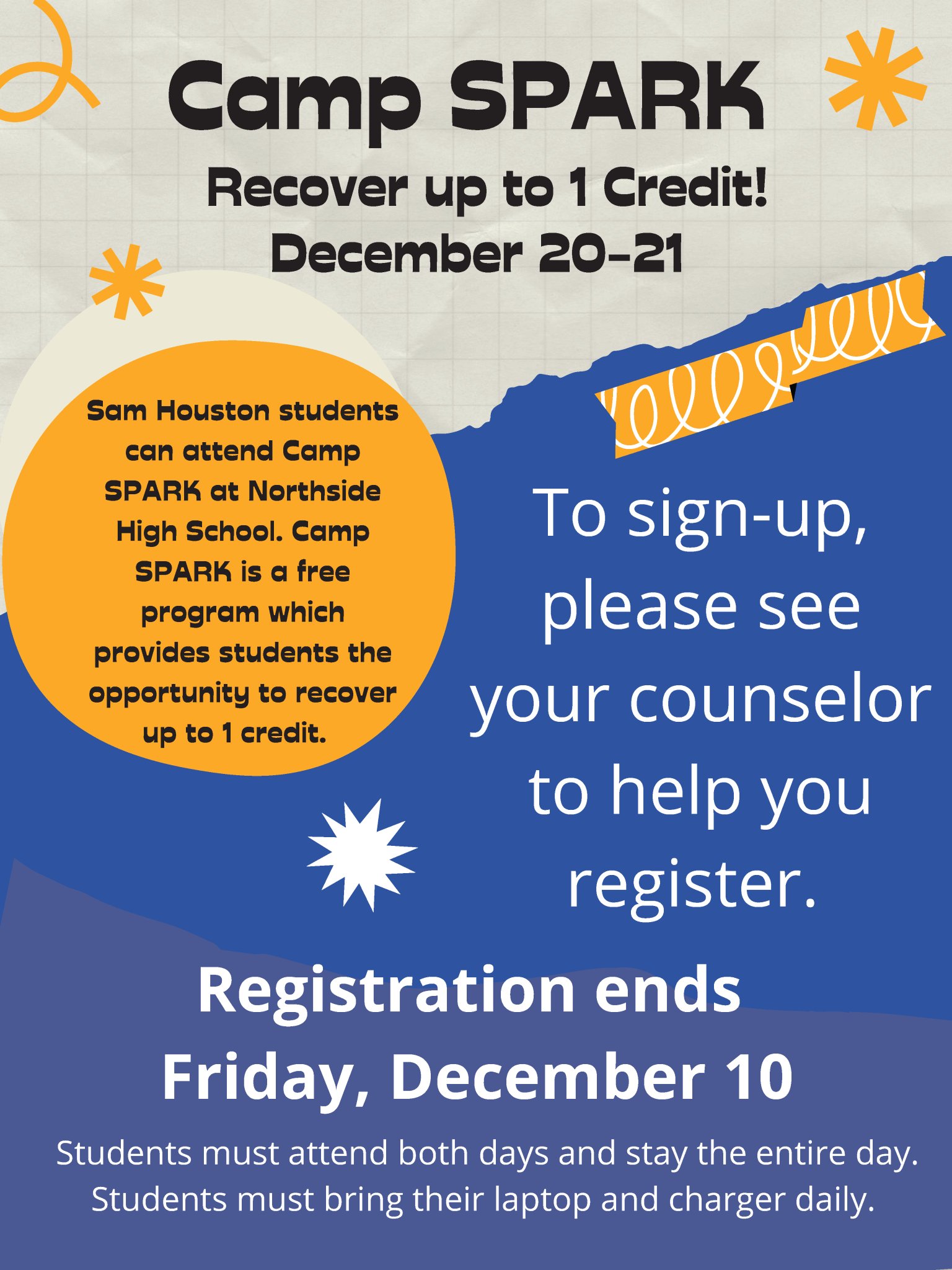 Sam Houston MSTC on Twitter "Hey Tigers! Need to recover some credits