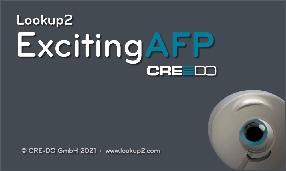 CREDO_GmbH's tweet image. Immerhin ist der Splash Screen des #AFPLookup-Nachfolgers #Lookup2 #ExcitingAFP schon fertig!  🙂 *GS