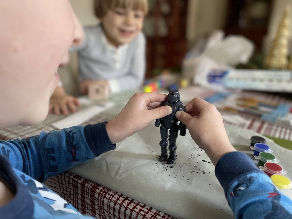 khtrammell's tweet photo. We visited my childhood home over Thanksgiving and my kids discovered an unfinished clay figure from when I was a teenager. They begged me to finish it so we worked on that this weekend. If 14-year-old me knew his kids would be finishing this project one day... 🥲 https://t.co/8omqA0tVUj
