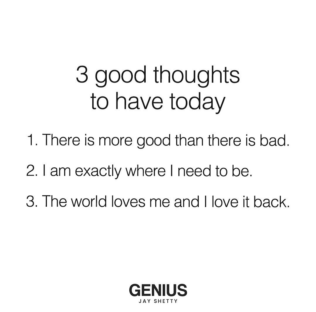 It's a great day to have some good thoughts. Focus on the positive and not the negative. You are right where you need to be in this moment and do not look back look forward to all the great that is to come. #Tuesday #BeKind #TuesdayMotivaton #positivemindset #positivity #loved