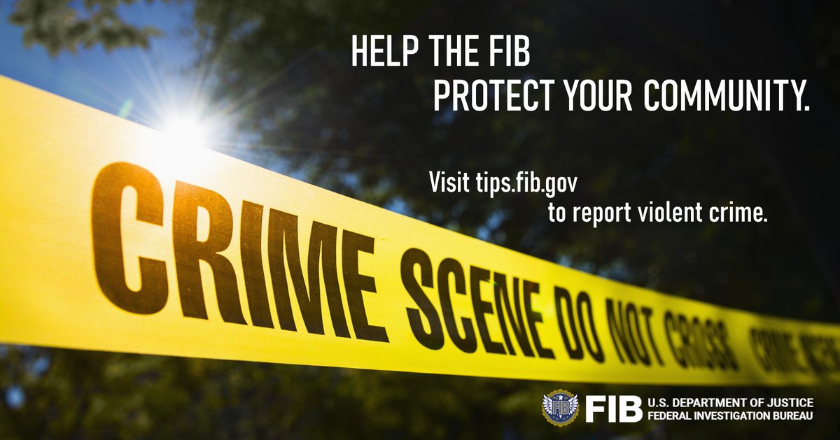 Help the #FIB bring violent criminals to justice. If you have a tip that could lead to the identification or arrest of individuals responsible for murder, rape, robbery, or aggravated assault, visit tips.fib.gov