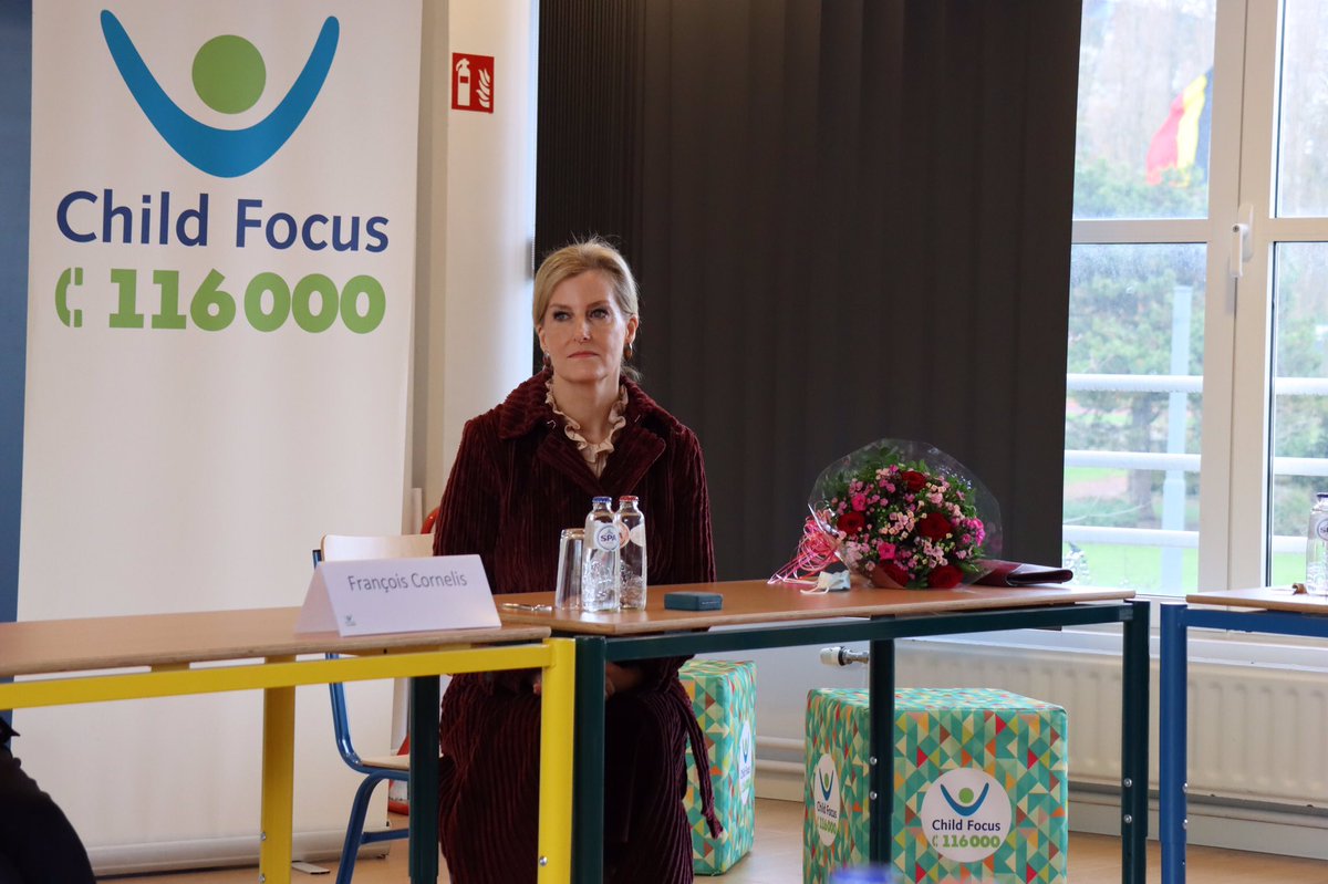 RoyalFamily's tweet photo. The Countess of Wessex is visiting Brussels as Patron of the @NSPCC. 

Today, she spoke at the @childmanifesto event on tackling Child Sexual Exploitation and Abuse (CSEA).

HRH also visited @ChildFocusFR, who work to protect children both physically, and online. https://t.co/2j0uaRO6pa