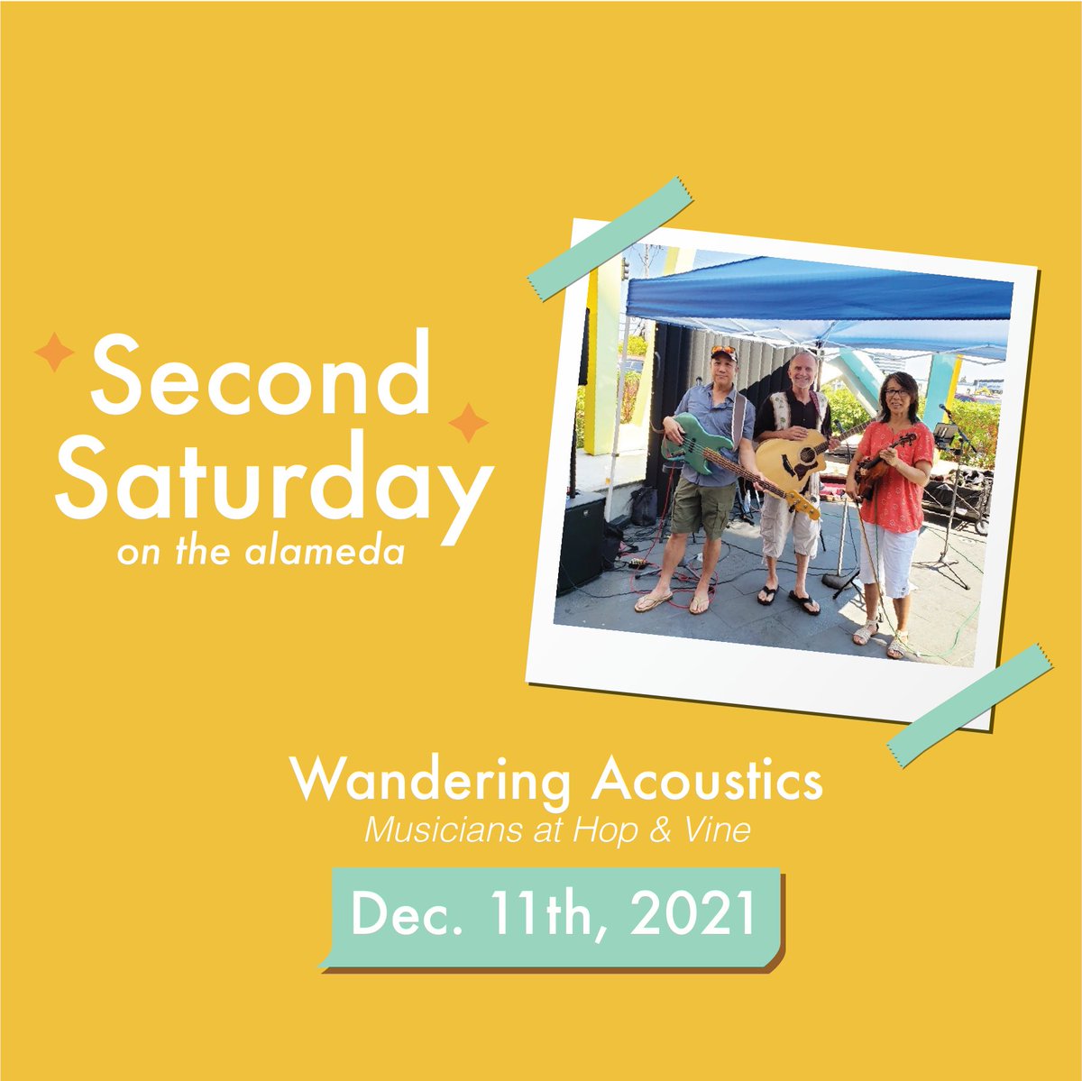visitthealameda's tweet photo. Second Saturday is THIS WEEKEND on The Alameda, 3-6pm.  Check out the great artist lineup below!

Plus, @SchoolofVP will be hosting their Handmade for the Holidays event on the SAME DAY! 

#sanjose #sanjosemusic #sanjosemusicians #sanjosearts https://t.co/OCpsjvKYN3