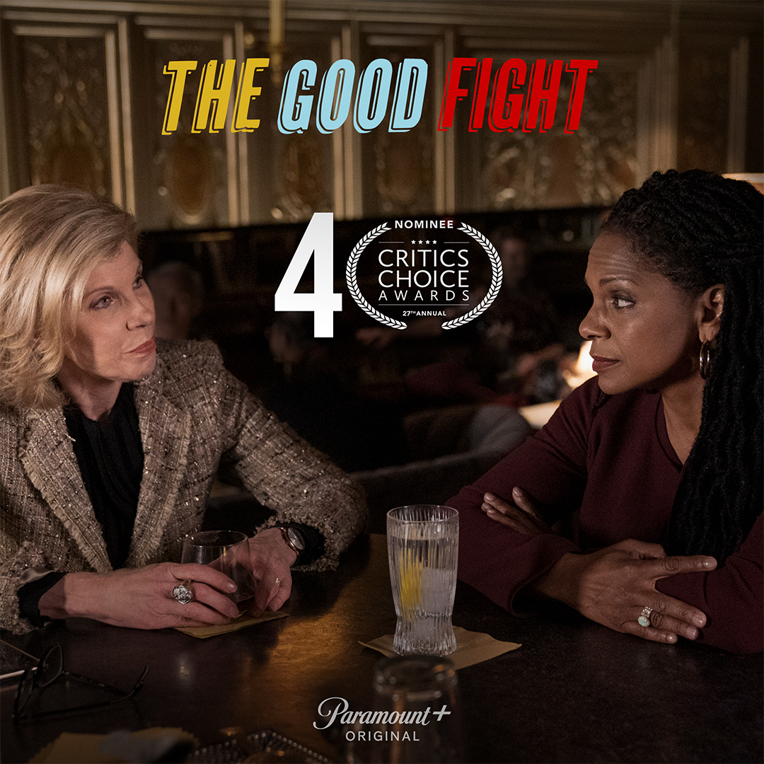 Congrats to #TheGoodFight team for 4 #CriticsChoice Awards nominations! 🎉
➡️ Best Drama Series
➡️ Best Actress in a Drama Series - #ChristineBaranski
➡️ Best Supporting Actress in a Drama Series - <a href="/AudraEqualityMc/">Audra McDonald</a>
➡️ Best Supporting Actor in a Drama Series - <a href="/PatinkinMandy/">Mandy Patinkin</a>