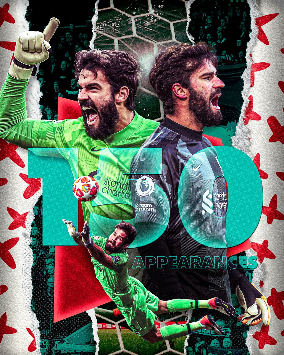 LFC's tweet photo. 1️⃣5️⃣0️⃣ Reds appearances for @Alissonbecker! 😍 https://t.co/FaDGqfvNni