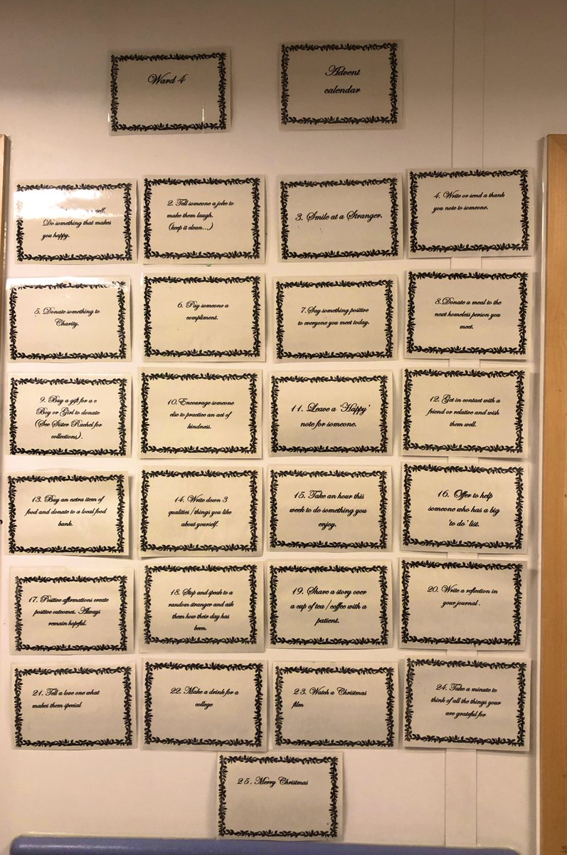 ward4manor's tweet photo. Our advent of kindness designed by our ward sister and well-being champion Sr Rachel 💙 We are inviting anyone who attends our ward to join in even if it’s just for one day 😊 @ward4manor @WalsallHcareNHS @RaniVirk  @AnnMarieCannaby @Ankcorn @RachelTomkins2 @harber_emma https://t.co/TELy0XMs9T