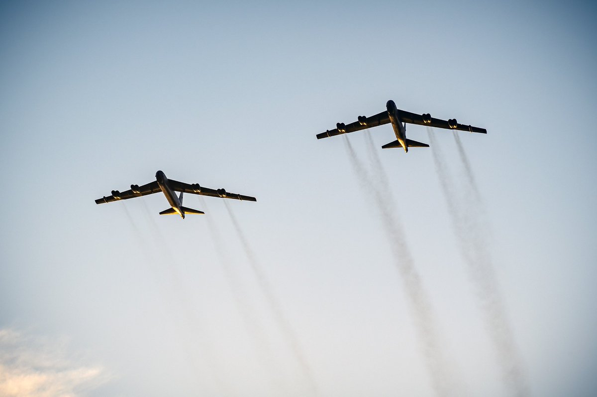AircraftSpots's tweet image. This week, USAF B-52H Stratofortress bombers assigned to the 2nd Bomb Wing at Barskdale AFB, Louisiana, will conduct a pre-planned long range Bomber Task Force mission to the Indo-Pacific region.
