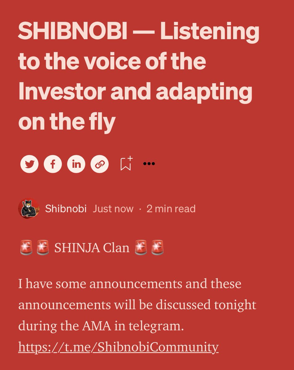 Shib_nobi's tweet photo. 🥷🚨 $SHINJA CLAN 🚨🥷

I have some announcements and these announcements will be discussed tonight 10PM-EST during the AMA in telegram. 

🔗 https://t.co/oIBVObEbVj

#Shibnobi #ShinjaIsTheNext1000X #Shinja #ShibnobiArmy #buidl #KusariBlockchain #Dojoswap #CryptoNews #Crypto https://t.co/pxwncGT3HQ