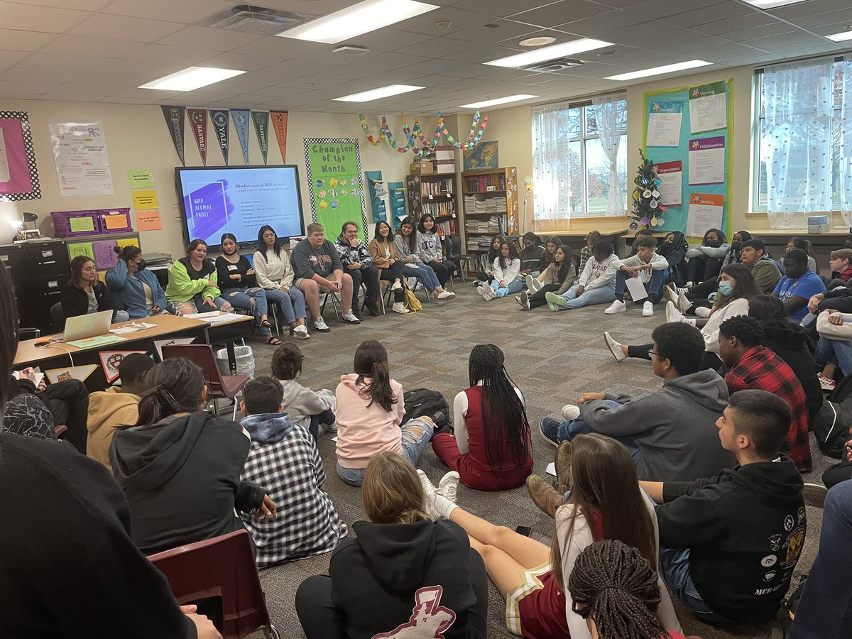 Best day of the school year!! Our AVID alumni are here to talk with our students about their college experiences. So thankful for these incredible people and the meaningful lessons they are sharing with our kiddos. AVID fam forever!