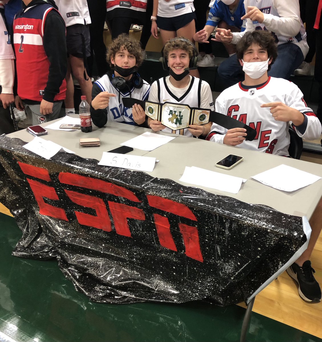 The ESPN crew gets the All N Belt this week. They have done a great job preparing their set and bringing their props. Brings the energy to the games <a href="/NorthwoodB_Ball/">Charger Basketball</a> <a href="/NHSChargers/">Northwood Chargers</a> <a href="/NorthwoodNut/">Northwood Nuthouse</a> <a href="/ChathamNCSports/">Chatham Sports</a>