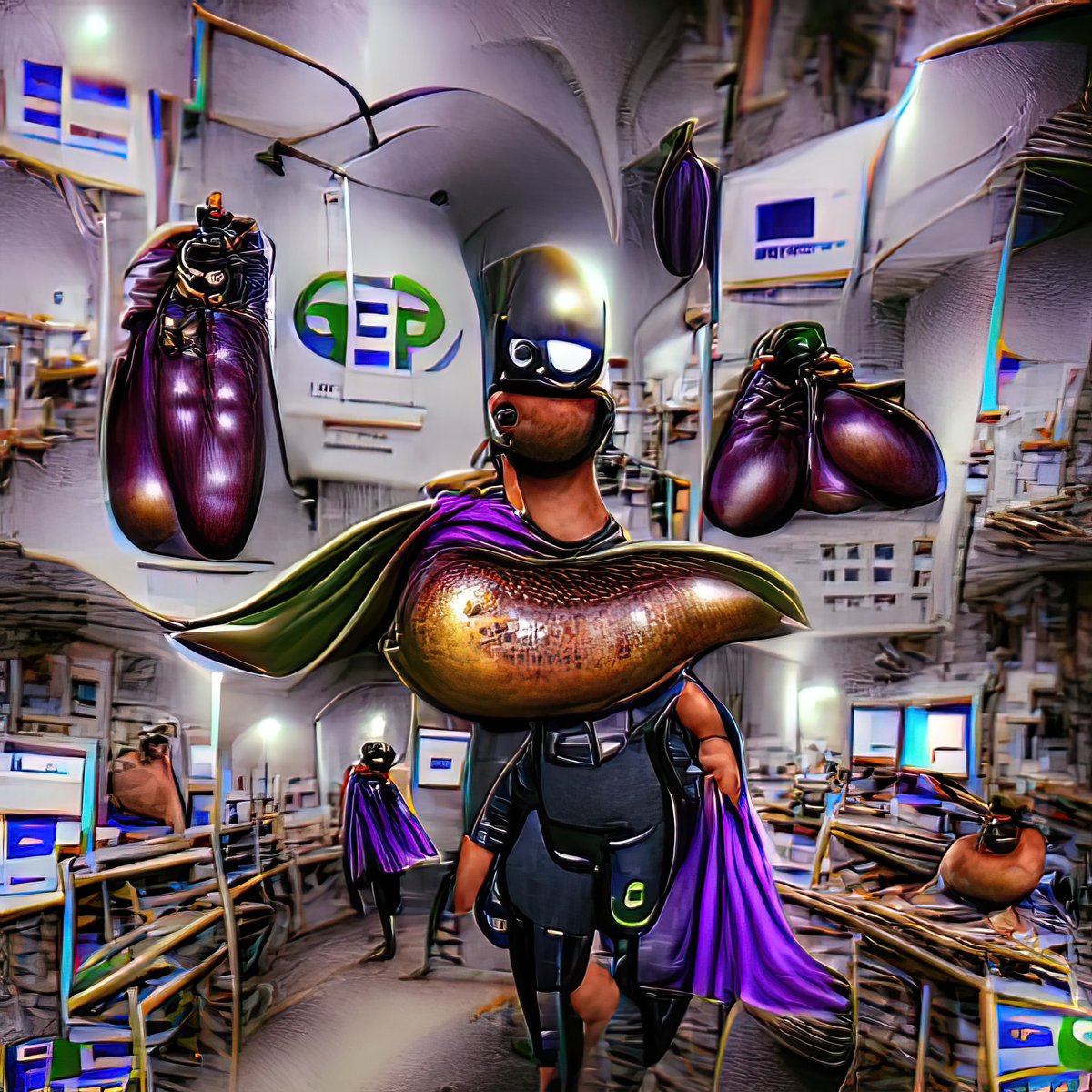 Alkamist27's tweet photo. 🚨New Drop🚨
☑️15 editions | 1 $xtz 
🔖Title: Discord Eggplant Degen
🎙️Quote: "I joined a discord server for penis emojis"

https://t.co/RTTYohwyep
https://t.co/7OuEBklnmn
#NFTCommunity #CleanNFT #generativeart #vqganclip #NFTdrops https://t.co/B6i8auIDJ7