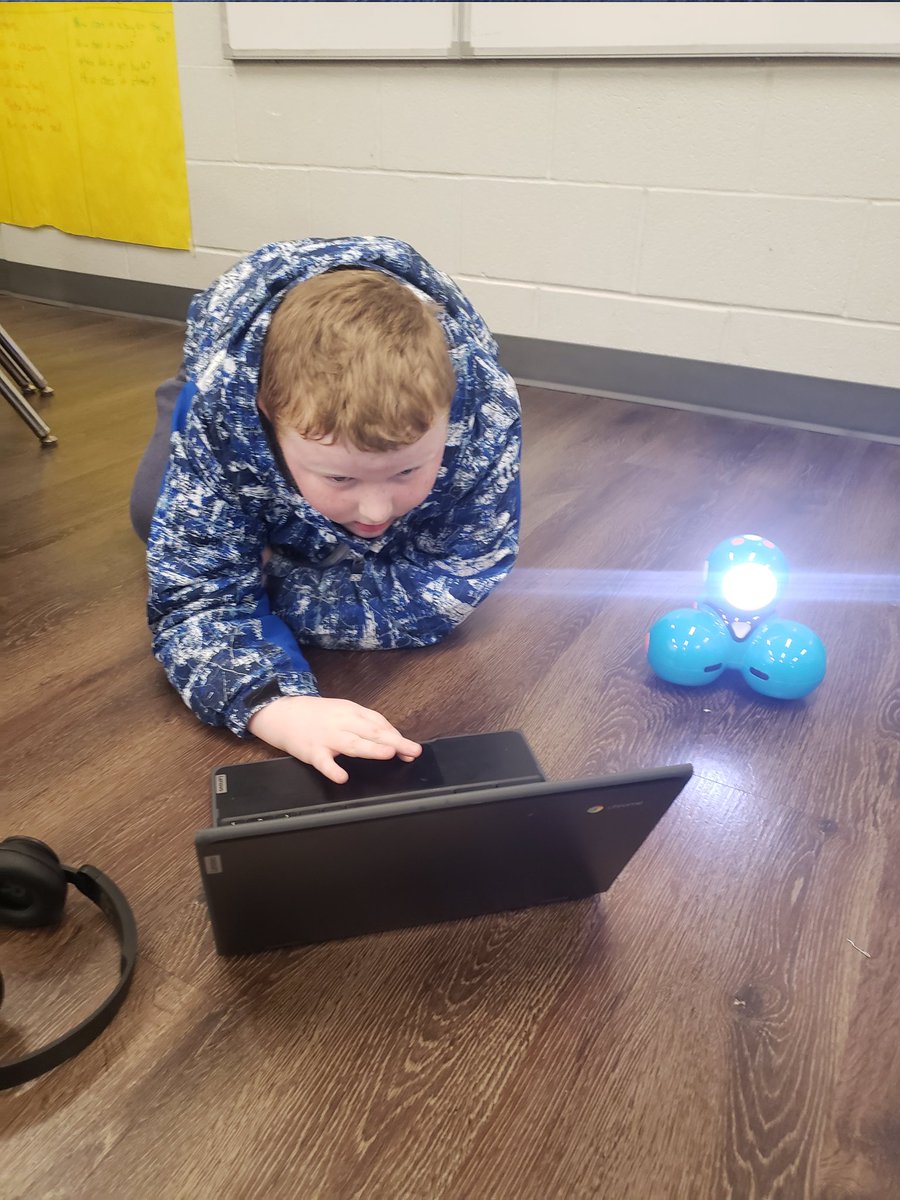 mhuke02's tweet photo. We had a 10 tiger paw party today and some students chose to try out our new dash robots. https://t.co/85F8mZsvvj