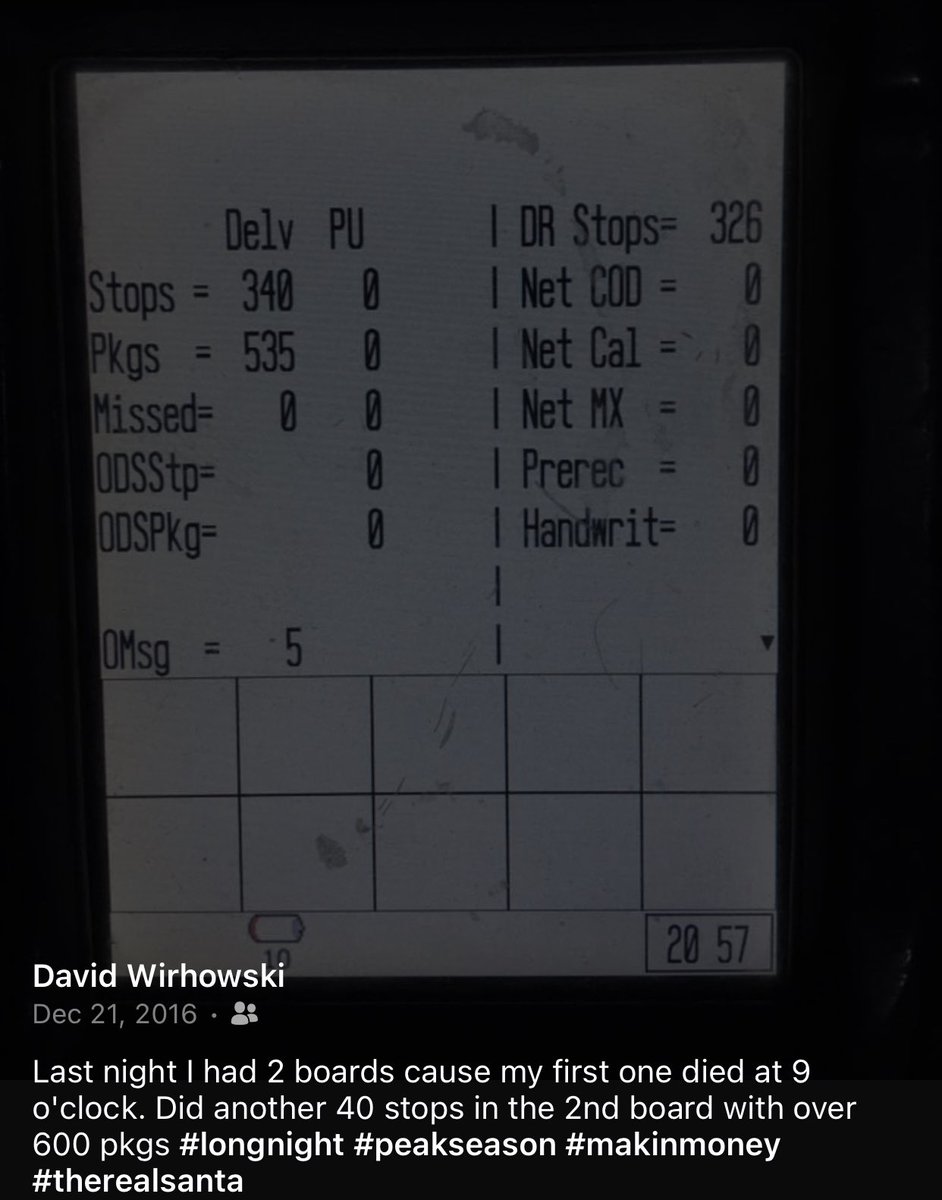 _deliverydave's tweet photo. I will never forget this days few years ago. 1st board died and after I got my 2nd board, we delivered 40 more stops! For a total of 380 stops! #peakseason https://t.co/St3nrfTKuQ