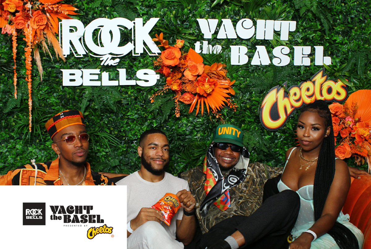 RockTheBells's tweet photo. Crew Love 🧡 Hip-Hop and Art collided for #RocktheBells: Yacht the Basel, Presented by @ChesterCheetah and starring @leftyoutthere 🎨 #ArtoftheCheetle @artbasel 

View the #RTBBasel photo booth on https://t.co/XwQKwoM0NK and TAG your friends! 📸: @ItsKennyatta https://t.co/7FH9VJJHuZ