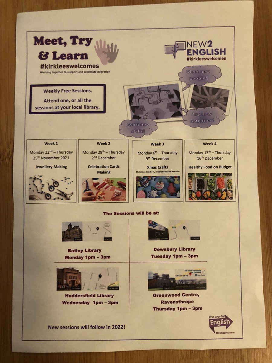 CanalGwen_15's tweet photo. Lovely Monday afternoon #BatleyLibrary #KirkleesWelcomes taking place here & in various locations.
Free family sessions offering support to help you settle in & learn more about local life.Big friendly warm welcome awaits! @KirkleesCI https://t.co/G2mzOcNDdR