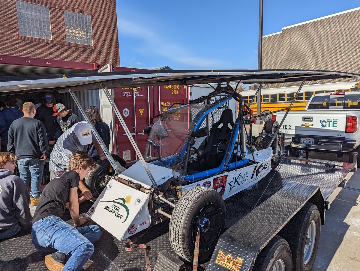 Took the car to Trinity springs middle school today to show the kids how awesome engineering is! <a href="/TSMSKeller/">Trinity Springs MS</a>