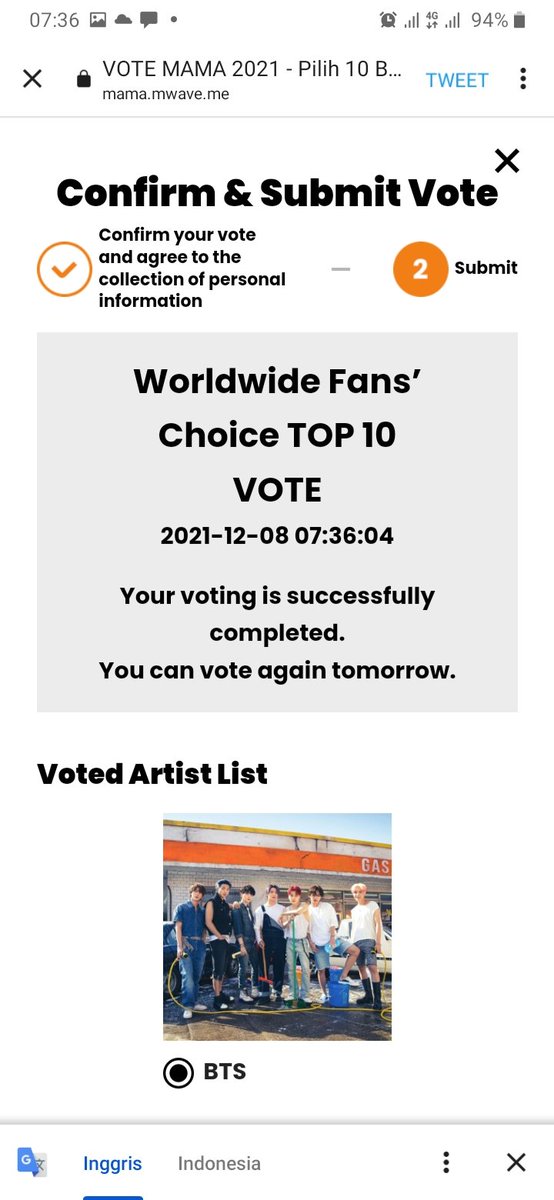 ARMYS WE HAVE TO VOTE
WIN DAESANG FOR BTS

I vote #bts  for Worldwide Fan's Choice Top 10 at 2021 MAMA #MAMAVOTE
🗳️: mama.mwave.me/en/vote