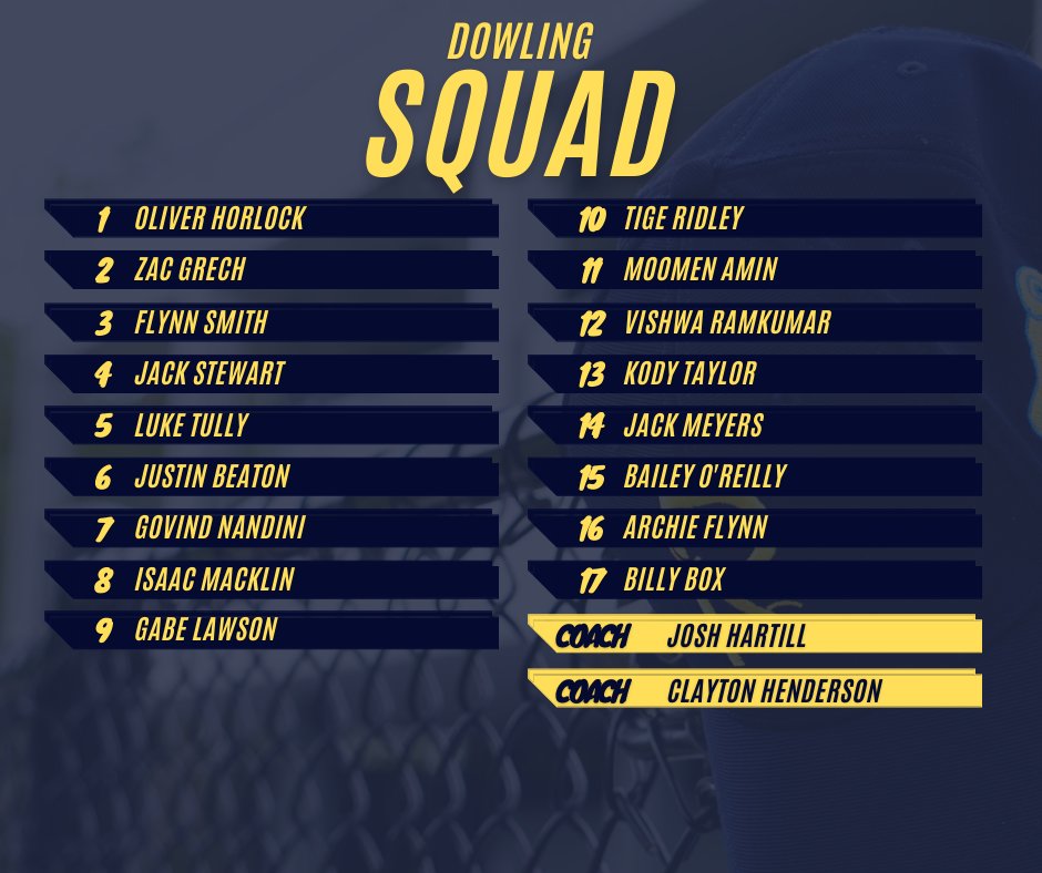 RingwoodCC's tweet photo. Our Dowling Squad has dropped - Congratulations to all players named below! https://t.co/TM6AzKO1Xv