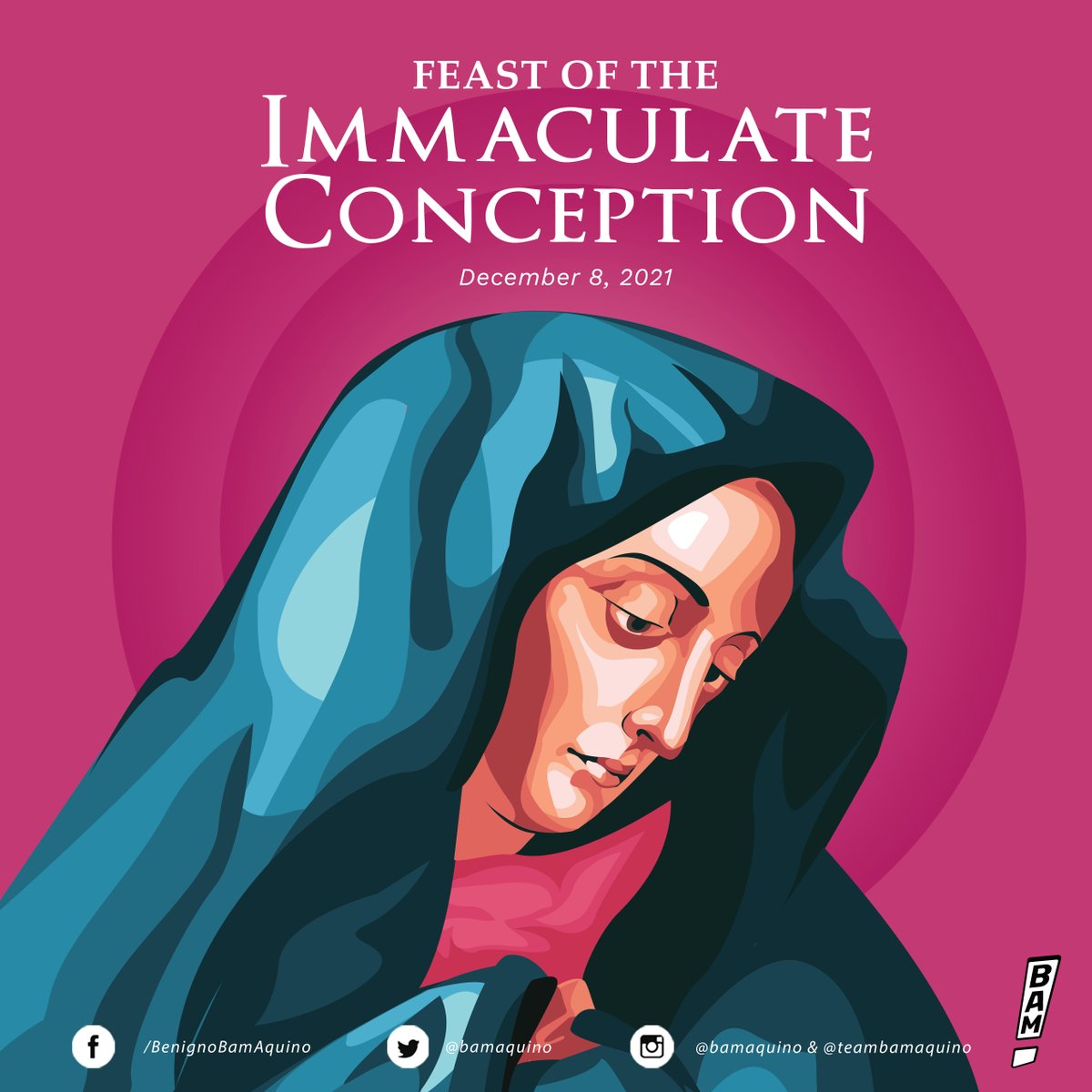 bamaquino's tweet photo. Today, we celebrate the Feast of the Immaculate Conception. 

Nawa’y pagtibayin ng araw na ito ang ating pananampalataya at patuloy tayong magkaroon ng pagmamahal at pag-asa sa ating mga puso. https://t.co/xXqDRyhqxk