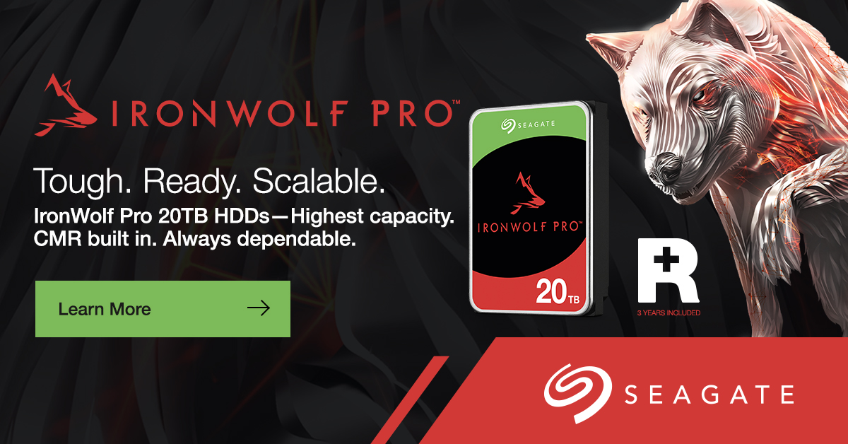 Newegg's tweet photo. .@Seagate just released a 20TB #IronWolf Pro HDD, that’s more storage than a stack of 3.5" floppy disks over 17 miles tall.
 
And it’s available for your vast data needs.
 
Pre-order now https://t.co/uDYe5CvNBN https://t.co/lpWp4qiS4C