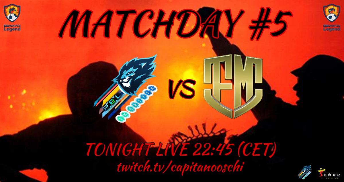 Tonight <a href="/WapesLeague/">WAPES League 11vs11</a> Legend League Round No. 5 against <a href="/FcFumagical/">BALTHAZAR</a>. Watch it, don't miss it --> twitch.tv/capitanooschi 22:45 (CET)
#wapesleague #fullmanual #11vs11 #pes2021
