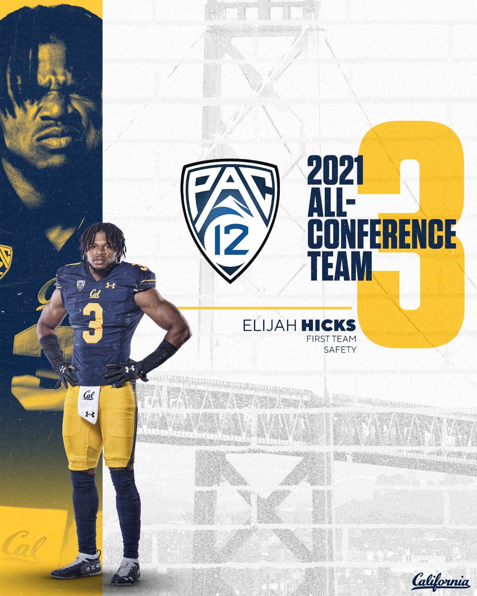 Cal Football (@calfootball) on Twitter photo First Team All-Conference on the field and off.
Congratulations <a href="/ELITHEMAN1/">ELIJAH HICKS</a> #GoBears
📝: calbea.rs/3drvDyD First Team All-Conference on the field and off.
Congratulations <a href="/ELITHEMAN1/">ELIJAH HICKS</a> #GoBears
📝: calbea.rs/3drvDyD