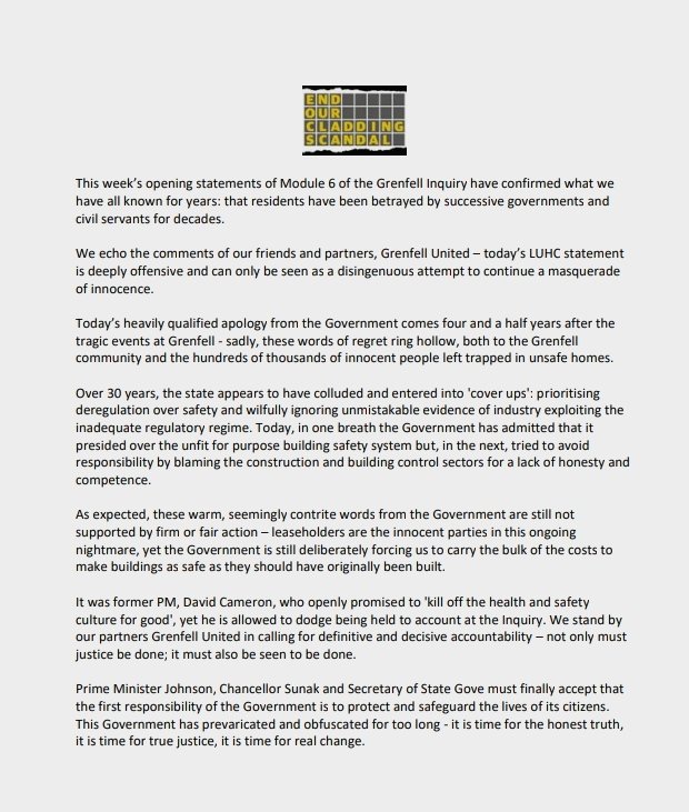 End Our Cladding Scandal tweet media