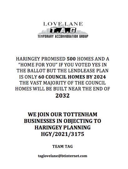 TAG are letting residents know about the Lendlease planning application and how the promised 500 Council Homes won't be all provided until 2032. It's a 60 home reality check by 2024... maybe ....
