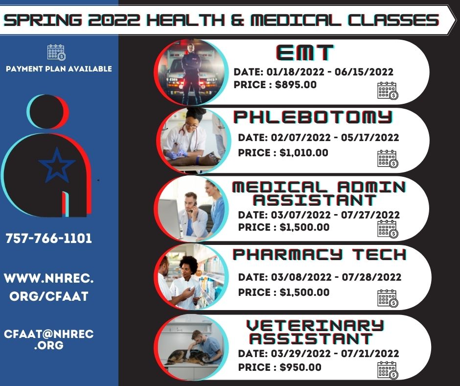 NHREC_CFAAT's tweet photo. Do you want to make a difference in the lives of people in your community? Call 757-766-1101 or email cfaat@nhrec.org for information on how you can achieve your dream of working in the health and medical field.
#ApprenticeshipWorks #cfaat #WeAreNewHorizons #BoldyGoing https://t.co/D6xPQEQM6w