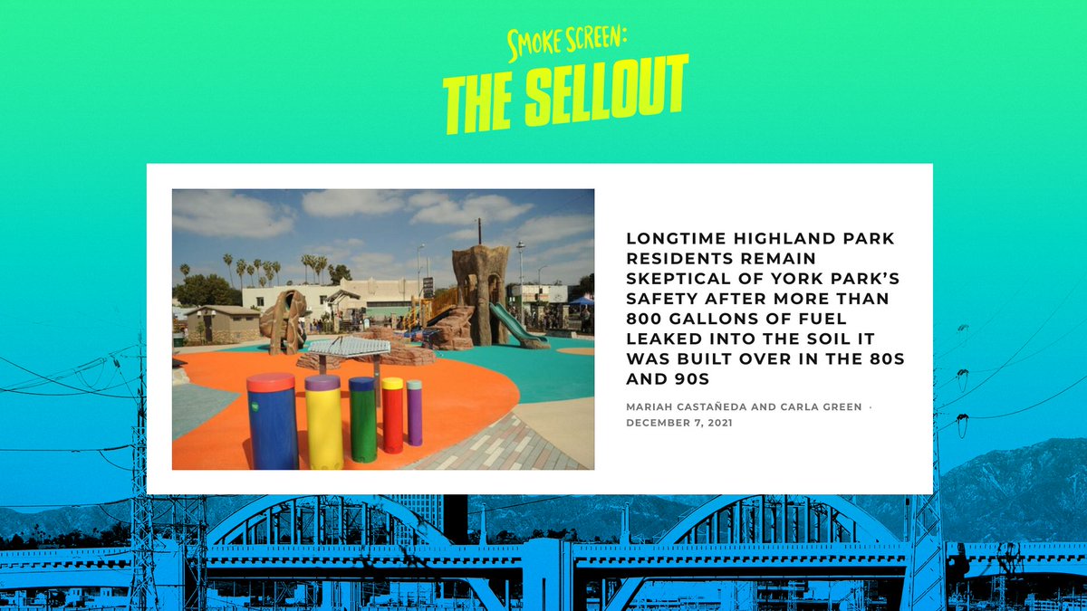 SmokeScreenPod's tweet image. On the outside, York Park might look fanciful with its elaborate jungle-themed slides. But it’s built where a gasoline station used to be, one with a long history of contamination. @LATACO @papayathemariah @carlaflou 

👉 bit.ly/3pv1nZk