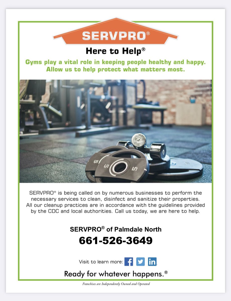 Gym play a vital role in keeping people healthy and happy. Allow us to help protect what matters most! 

☎️ 661-526-3649

#fitness #gymlife #sanitationheroes #GrindCity