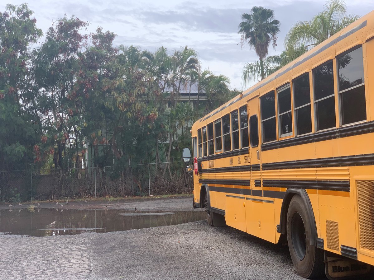 AkinaTours's tweet photo. The storm has passed and luckily with very little issues to our buses or base yard. 

Kīhei roads aren’t in the best shape after the heavy rain so please drive safe and expect delays! 

We hope everyone was safe and warm this weekend! https://t.co/DvCHNprbR4