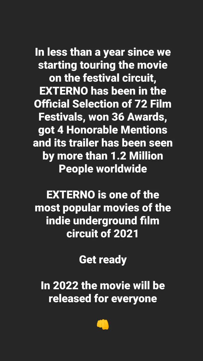 ExternoFilm's tweet photo. Be Ready
EXTERNO is arriving 
The world will not be the same after this movie

#EXTERNO #TaubBrothers @ExternoFilm https://t.co/iOwpVUeqEa