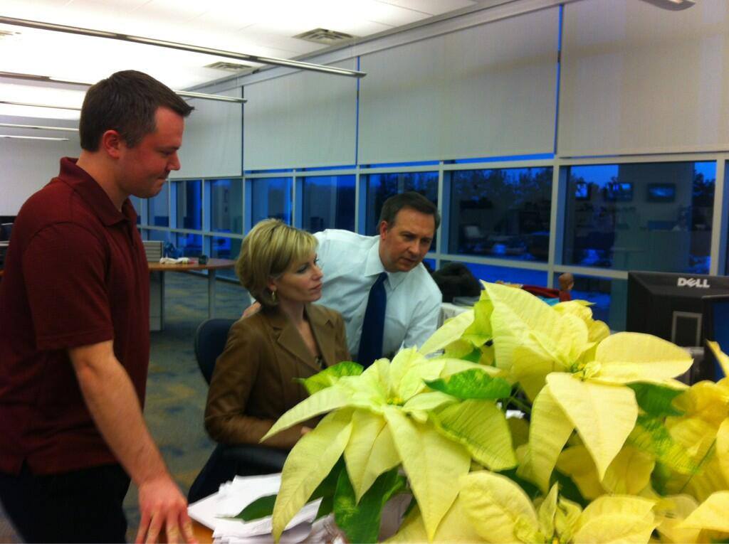 rpolanskyWFSB's tweet photo. We all used to rock the 6pm newscast, but I still have trouble spelling 'poinsettia.' I can't believe it's been 2 years since you left us. @DeniseDAscenzo #BeOpenBeBraveBeKind https://t.co/VVRMWWfKHn