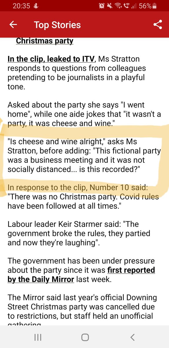 DanConnell's tweet photo. @BBCNews Fixed your shoddy journalism deliberately misorders the quote to less conniving:
"It wasn't a party, it was wine and cheese."
"Is wine and cheese alright...is this recorded? This *fictional* party was a business meeting, and... it was not socially distanced." https://t.co/ddHQYT1b4q