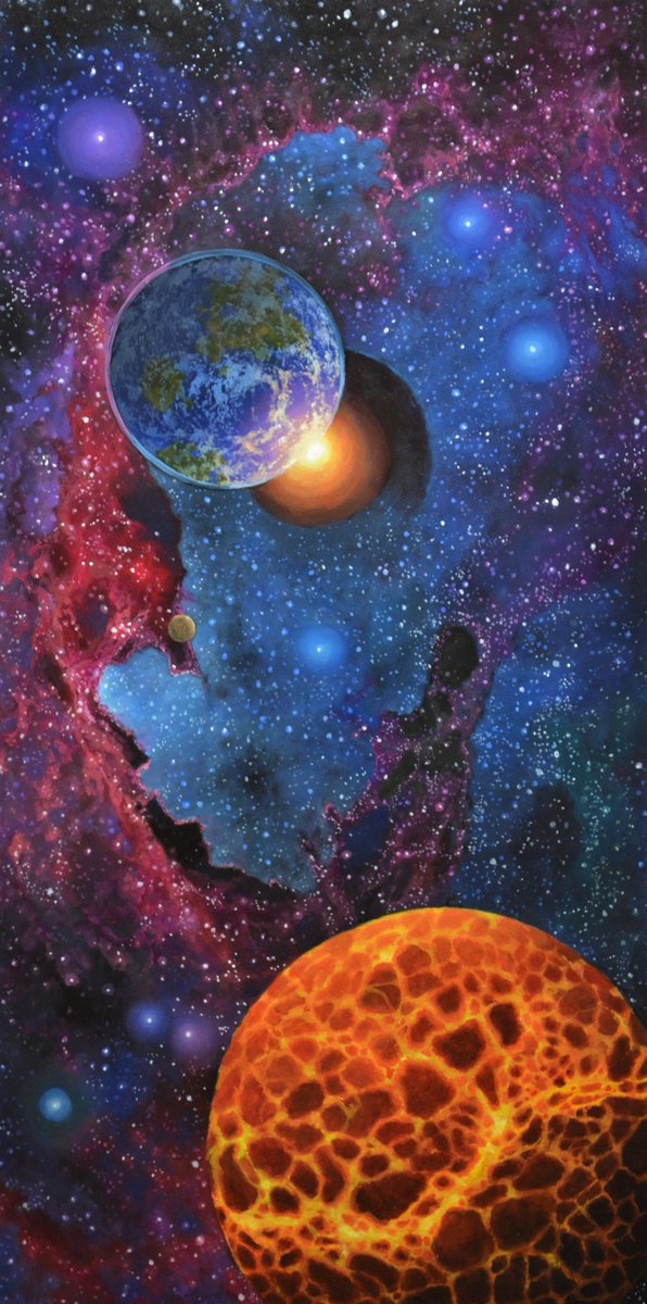 AmbzEasel's tweet photo. Sold and shipped! "The Crocodile Nebula" 24" x 12" Oil on Gesso Board

#art #artwork #artist #coloradoartist #grandjunctionartist #amberwhitingbradleyfineart #painting #spacepainting #spaceart #spaceartwork #oilpainting #planets #planetart #planetartwork #nebula #nebulaart https://t.co/DhV7XZDAtp