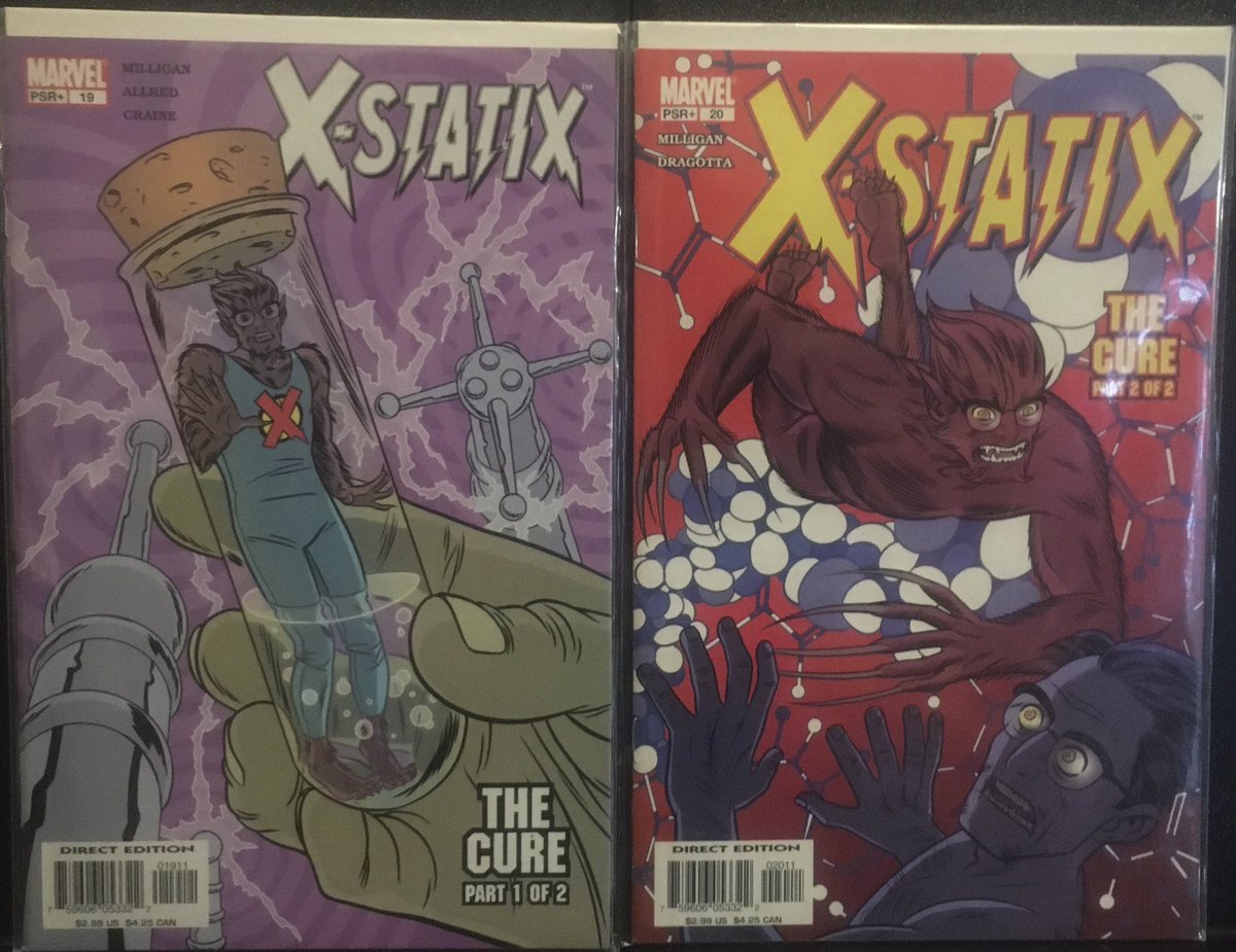 #xstatix #’s 19 & 20, “The Cure” by @1PeterMilligan @AllredMD and @NickDragotta focuses on Vivisector, who jumps on the opportunity to take a cure for his mutantcy. Turns out the “cure” is a way for one of Professor X’s former lab assistants to steal his powers. Oh no! #Xtwitter