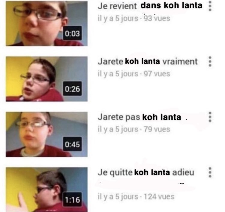 Ugo depuis l’épisode 1 #KohLanta