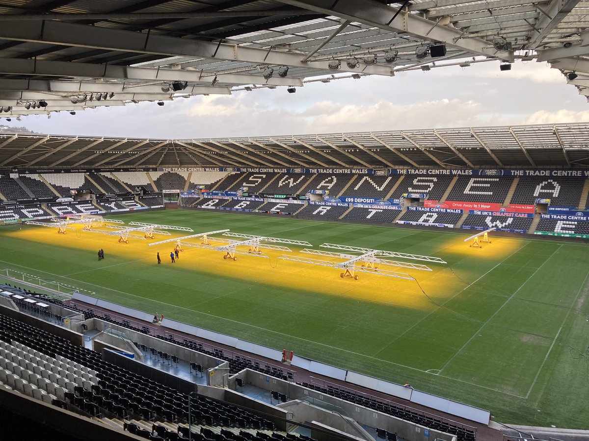 TerrySinnett's tweet photo. Busy afternoon in Swansea. The pitch looking fabulous awaiting our SuperSwans on Saturday and the return of the legend, the one & only #AlanTate
At this moment the winds & waves are battering #Porthcawl Hope the #PicoloBar & everywhere else survives the night intact! https://t.co/MC3VG9zmgq