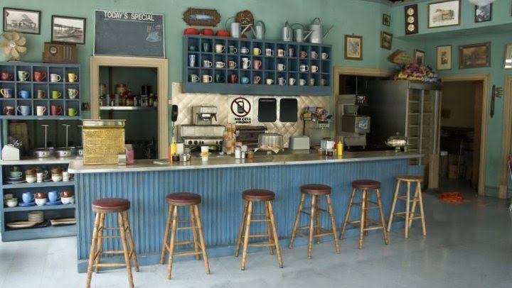 drinking coffee at luke's diner.